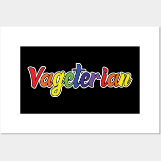 Vagetarian Funny Vegan LGBT Pride equality Rainbow Lesbian Posters and Art